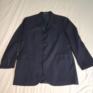 Polo Ralph Lauren Mens Navy Blue Virgin Wool 3 Button Blazer Jacket 40R *Read*